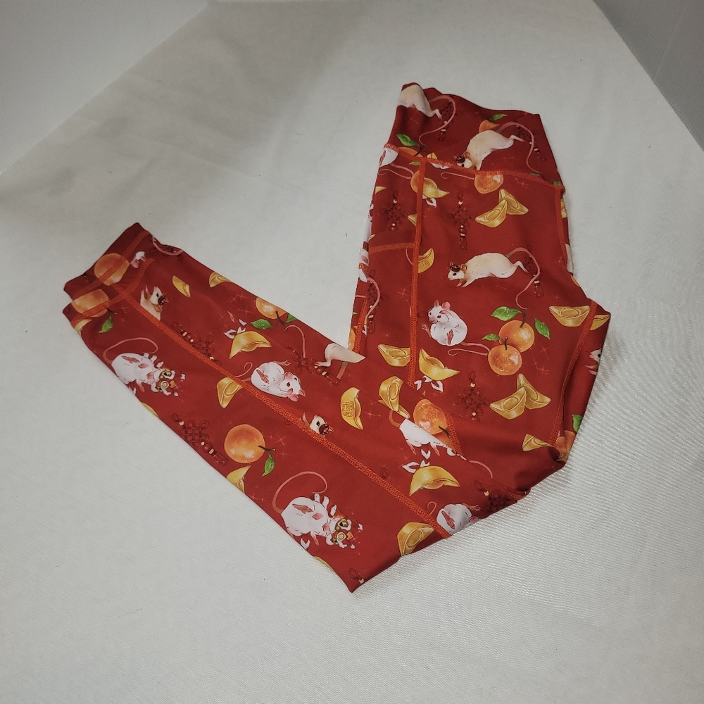Iron Yokai Limited Golden Rat V-Cut Leggings Size Large